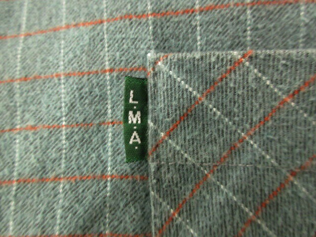【中古】ヴィンテージ VINTAGE L.M.A ユーロ グランパシャツ 長袖 プルオーバー チェック マチ付き グリーン メンズ 【ベクトル 古着】 250828