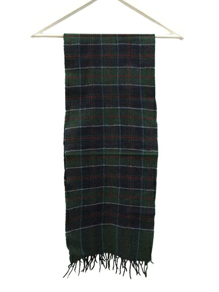 Cashmere - 【中古】マフラー カシミヤ チェック 深緑 ネイビー レディース 【ベクトル 古着】 250830