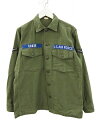 【中古】ヴィンテージ VINTAGE 米軍 U.S.ARMY AIR FORCE 60s ユーティリティシャツ コットンサテン OG-107 オリーブ 15.5...