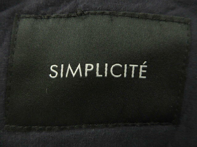 【中古】シンプリシテェ SIMPLICITE コート 長袖 膝下丈 ノーカラー ネイビー 紺 上着 アウター レディース 【ベクトル 古着】 251002