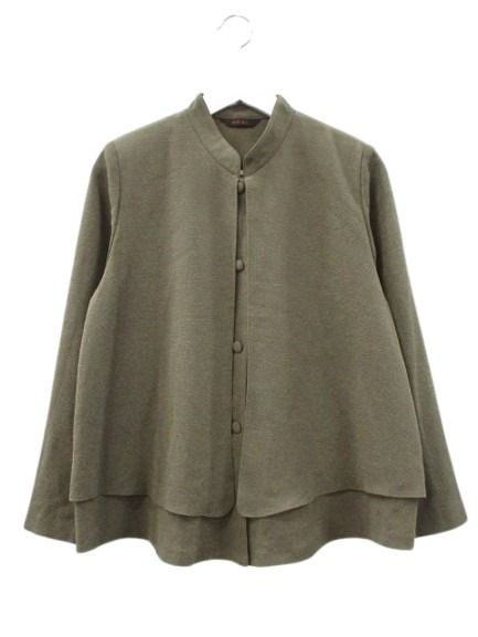 乐天商城 - 【中古】シセンドウ 詩仙堂 HITOSHI TAMURA ちりめん 縮緬 レイヤード ジャケット ダークベージュ系 トップス 上着 レディース 【ベクトル 古着】 260201