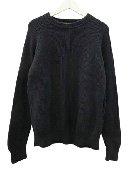 【中古】Vincent et Mireille バンソンエミレイユ ニット セーター 長袖 クルーネック ネイビー 紺 ウール 42 XL トップス メンズ 【ベ..