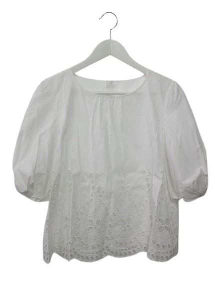 Rakuten - 【中古】トゥービーシック TO BE CHIC エンブロイダリー カットワーク ブラウス 40 ホワイト 白 トップス レディース 【ベクトル 古着】 260320