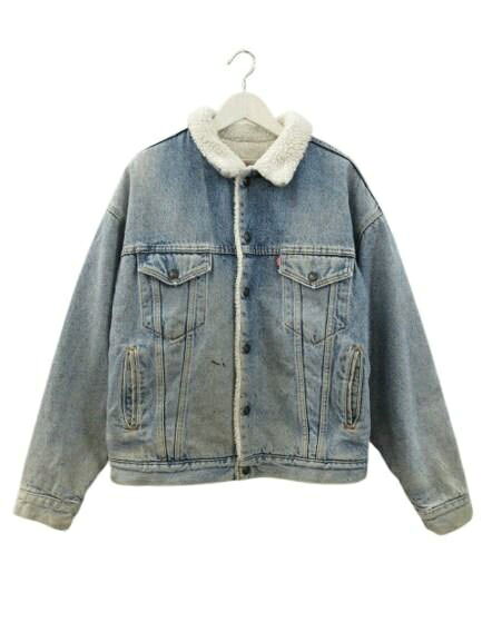 【中古】リーバイス Levi's 90s 70609 4891 デニム ボアジャケット USA製 L ヴィンテージ トラッカージャケット ライトブルー メンズ 【ベクトル 古着】 260415