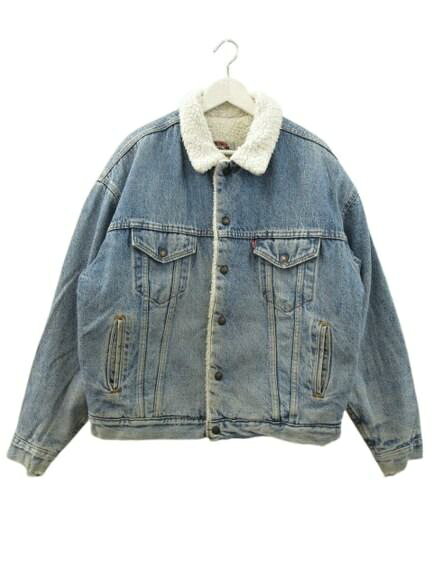 【中古】リーバイス Levi's 90s 70609 4891 デニム ボアジャケット USA製 L ヴィンテージ トラッカージャケット ライトブルー メンズ 【ベクトル 古着】 260415