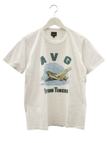 【中古】ザリアルマッコイズ THE REAL McCOY'S MILITARY TEE / AVG H81-A2 半袖 ミリタリー Tシャツ 36 ホワイト 白 トップス メンズ 【ベクトル 古着】 260417