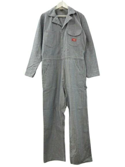 [Used] Dickies All-in-One Jumpsuit HBT Herringbone Blue Men's [Vector Used Clothing] 260422