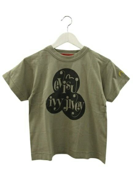 エヴィス EVISU YAMANE GUARANTEED Tシャツ 半袖 丸首 カーキ グリーン系 綿 コットン 34 XS トップス ☆AA★ レディース  260423