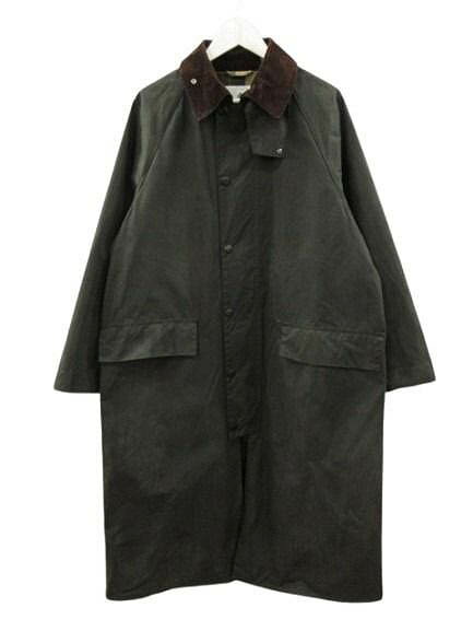 バブアー Barbour バーレー BURGHLEY オイルド ロングコート 38 セージ オーバーサイズ ワックスコットン 222MWX1674 メンズ  260601