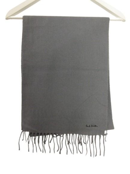 【中古】ポールスミス PAUL SMITH マフラー 無地 カシミヤ イタリア製 グレー レデ...