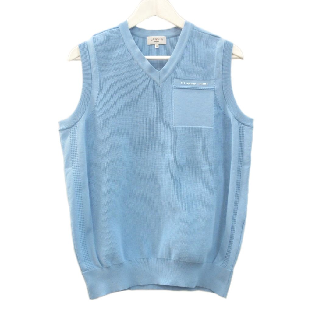 【中古】ランバン スポール LANVIN SPORT ゴルフウェア Vネック ニット ベスト 38 ライトブルー ノースリーブ トップス メンズ 【ベクトル 古着】 260830ブランドランバン スポール LANVIN SPORT表記サイズ38実寸サイズ身幅：50cm　着丈：63cm　　素材ポリエステル色青 ブルー状態目立ったダメージはなく、問題なくご使用いただける商品です。 ※あくまでも中古品ですので掲載写真や記載内容をご確認いただき、ご理解の上ご購入ください。備考2023SS商品のお問い合わせの回答を休止しております。＊各商品ページの商品詳細等をご確認の上ご購入ください。【中古】ランバン スポール LANVIN SPORT ゴルフウェア Vネック ニット ベスト 38 ライトブルー ノースリーブ トップス メンズ 【ベクトル 古着】 260830状態ランク　”AB”詳細については、下記および「状態ランクについて」ページをご覧ください。未使用・新品の商品ほぼ新品同様の商品使用感が少なく、かなり状態の良い商品使用感はあるが、傷や汚れの少ない商品使用感の他、傷や汚れが見られる商品かなり大きな傷みがある難あり商品※S〜CランクはUSED品となりますので、使用感をご理解の上でご入札下さい。状態ランクについてinformationブランドランバン スポール LANVIN SPORT表記サイズ38実寸サイズ身幅：50cm　着丈：63cm　　素材ポリエステル色青 ブルー状態目立ったダメージはなく、問題なくご使用いただける商品です。 ※あくまでも中古品ですので掲載写真や記載内容をご確認いただき、ご理解の上ご購入ください。備考2023SS商品のお問い合わせの回答を休止しております。＊各商品ページの商品詳細等をご確認の上ご購入ください。本商品は一点物です他サイトや店舗にて販売している商品です。多少のお時間差にて欠品になることもございます。予めご了承頂ますようお願い致します。ベクトル・サイズガイドはこちらこの商品と同じブランドの商品を見る