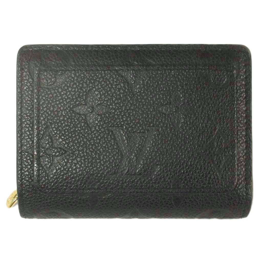 【中古】ルイヴィトン LOUIS VUITTON ポルトフォイユ・クレア モノグラム・アンプラント ノワール 黒 レザー ミニ財布 ☆AA★ レディース 【ベクトル 古着】 260908