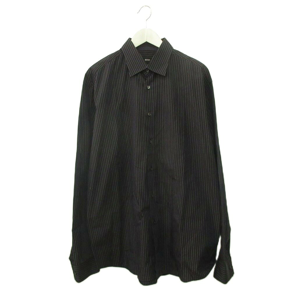 【中古】ヒューゴボス HUGO BOSS ボタンシャツ 長袖 ストライプ ブラック系 トップス メンズ 【ベクトル 古着】 260930ブランドヒューゴボス HUGO BOSS表記サイズサイズなし（実寸サイズをご確認下さい）実寸サイズ肩幅：54cm　身幅：64cm　着丈：83cm　袖丈：68cm　　素材コットン色ブラック系(ブラウンが混ざった色)状態首・袖回り・バックに小さな汚れはありますが、その他に目立ったダメージはなく、問題なくご使用いただける商品です。 ※あくまでも中古品ですので掲載写真や記載内容をご確認いただき、ご理解の上ご購入ください。商品のお問い合わせの回答を休止しております。＊各商品ページの商品詳細等をご確認の上ご購入ください。【中古】ヒューゴボス HUGO BOSS ボタンシャツ 長袖 ストライプ ブラック系 トップス メンズ 【ベクトル 古着】 260930状態ランク　”AB”詳細については、下記および「状態ランクについて」ページをご覧ください。未使用・新品の商品ほぼ新品同様の商品使用感が少なく、かなり状態の良い商品使用感はあるが、傷や汚れの少ない商品使用感の他、傷や汚れが見られる商品かなり大きな傷みがある難あり商品※S〜CランクはUSED品となりますので、使用感をご理解の上でご入札下さい。状態ランクについてinformationブランドヒューゴボス HUGO BOSS表記サイズサイズなし（実寸サイズをご確認下さい）実寸サイズ肩幅：54cm　身幅：64cm　着丈：83cm　袖丈：68cm　　素材コットン色ブラック系(ブラウンが混ざった色)状態首・袖回り・バックに小さな汚れはありますが、その他に目立ったダメージはなく、問題なくご使用いただける商品です。 ※あくまでも中古品ですので掲載写真や記載内容をご確認いただき、ご理解の上ご購入ください。商品のお問い合わせの回答を休止しております。＊各商品ページの商品詳細等をご確認の上ご購入ください。本商品は一点物です他サイトや店舗にて販売している商品です。多少のお時間差にて欠品になることもございます。予めご了承頂ますようお願い致します。ベクトル・サイズガイドはこちらこの商品と同じブランドの商品を見る
