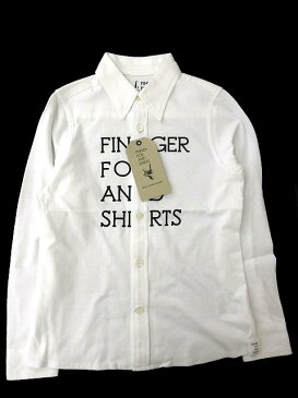 未使用品 フィンガーフォックスアンドシャツ FINGER FOX AND SHIRTS FFAS キッズ 30/- プレーン シャツ 長袖 WHT2 ロゴ プリント コットン 白 ホワイト 黒 ブラック 120 FFF Y6474 メンズ レディース 【中古】【ベクトル 古着】 180813 ブランド古着ベクトルプレミアム店