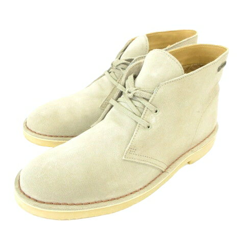 【中古】クラークス clarks 美品 デザートブーツ ゴアテックス スウェード 厚底 ハイカット UK8 約26cm ベージュ メンズ 【ベクトル 古着】 240503