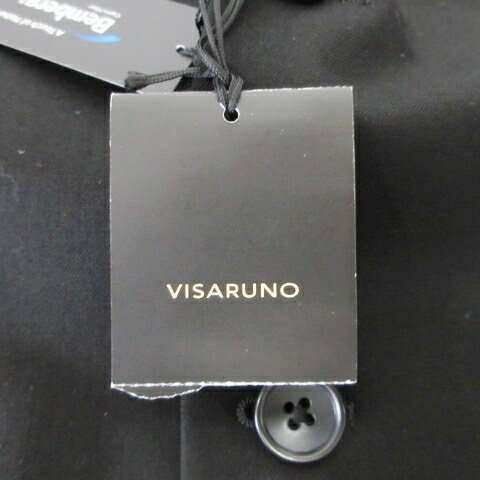 【中古】未使用品 ビサルノ VISARUNO タグ付き スーツ 3ピース 背抜き フォーマル セットアップ VAJUC515 約Lサイズ 黒 ブラック ■GY09 メンズ 【ベクトル 古着】 240627