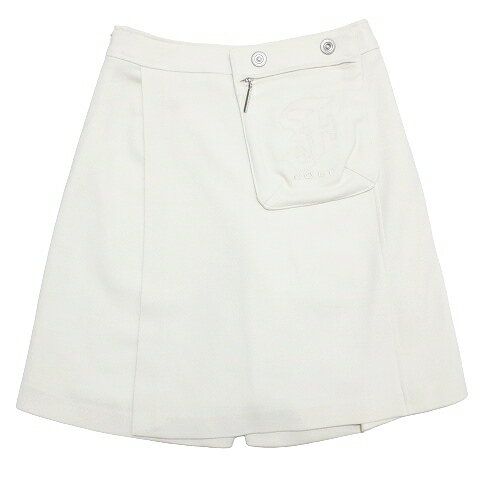 【中古】ジャンフランコフェレ GIANFRANCO FERRE GOLF キュロット パンツ ゴルフウエア スカパン ポケット付き ウール 刺繍 38 S相当 ベージュ ■GY99 X レディース 【ベクトル 古着】 240812