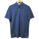 【中古】サルヴァトーレフェラガモ Salvatore Ferragamo ポロシャツ 半袖 鹿の子 前立て柄 M 紺 ネイビー IBO58 X メンズ 【ベクト...
