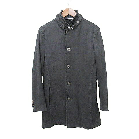 【中古】ニコルクラブフォーメン NICOLE CLUB FOR MEN 美品 コート スエードライク アウター 46 Mサイズ 黒 ブラック ■GY99 メンズ 【ベクトル 古着】 241225