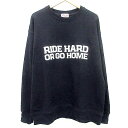 【中古】ポークチョップ PORKCHOP B&S WING SWEAT スウェット トレーナー 裏毛 プリント L 黒 ブラック A0410 メンズ 【ベクトル 古着】 250410(4)