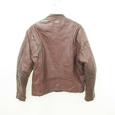 【中古】ヴィンテージ VINTAGE 80s-90s ライダースジャケット USA YKK アウター 革ジャン 44 赤茶 レッドブラウン メンズ 【ベクトル 古着】 250410