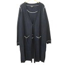 【中古】セントジョン ST.JOHN HAND BEADING アンサンブル ニット カーディガン ノースリーブ カットソー ビーズ 刺繍 L 紺 ネイビー レディース 【ベクトル 古着】 250422