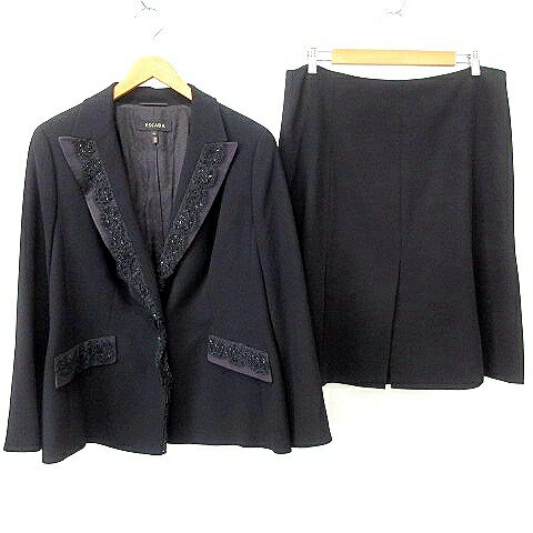 【中古】エスカーダ ESCADA 国内正規 美品 スカート スーツ セットアップ ビーズ レース 4