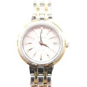【中古】セイコー SEIKO エクセリーヌ 9Pダイヤ 腕時計 アナログ クォーツ 3針 日付表示あり ピンク レディース 【ベクトル 古着】 250622