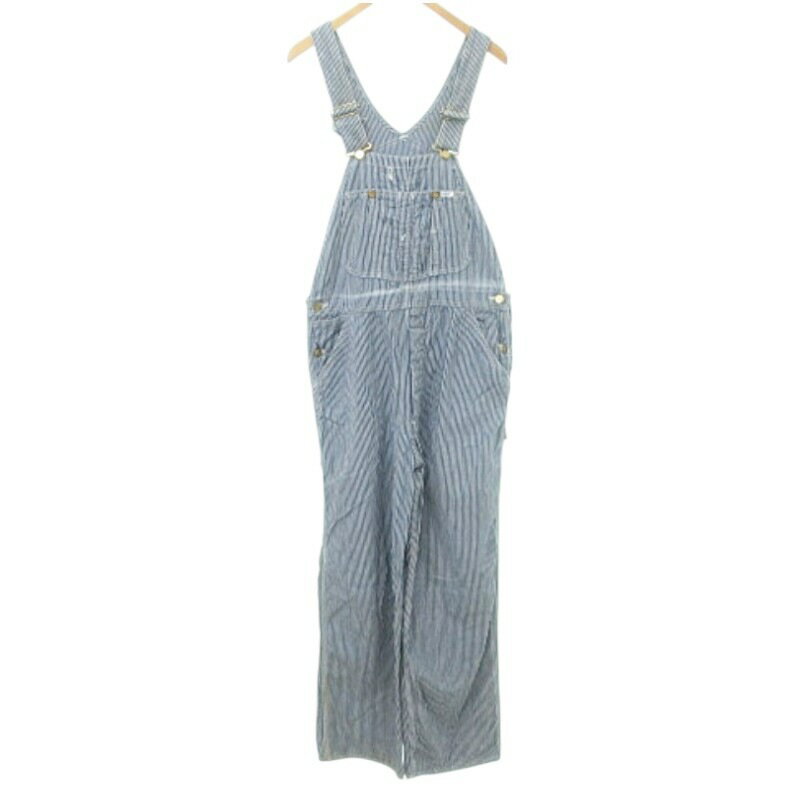【中古】リー LEE 70s ヴィンテージ VINTAGE ストライプ オーバーオール つなぎ 作業着 デニム ジーンズ インディゴ メンズ 【ベクトル 古着】 250702