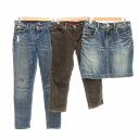 【中古】7 FOR ALL MANKIND 他ブランド 3点セット まとめ デニムパンツ ジーンズ ミニスカート インディゴブルー ブラウン /JS レディース...
