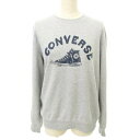 【中古】コンバース CONVERSE トレーナー プリント クルーネック 薄手 Lサイズ グレー ■MET1 レディース 【ベクトル 古着】 250717