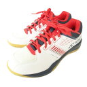 【中古】ヨネックス SHBSF1 パワークッションストライダーフロー バドミントン シューズ スポーツ 25.5cm 白 ホワイト メンズ 【ベクトル 古着】 ...