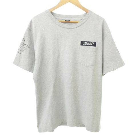 【中古】アヴィレックス AVIREX 美品 ワッペン Tシャツ 半袖 ポケット クルーネック 薄手 2XLサイズ グレー ■MET1 メンズ 【ベクトル 古着】 250718 【中古】アヴィレックス AVIREX 美品 ワッペン Tシャツ 半袖 ポケット クルーネック 薄手 2XLサイズ グレー ■MET1 メンズ 【ベクトル 古着】 250718
