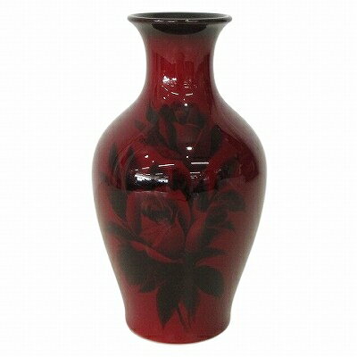 【中古】Noritake ノリタケ 美品 スタジオコレクション 辰砂 薔薇 バラ 花瓶 フラワーベース インテリア 赤 レッド 【ベクトル 古着】 250816