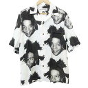 【中古】未使用品 ワコマリア WACKO MARIA タグ付き 23SS JEAN-MICHEL BASQUIAT HAWAIIAN SHIRT アロハシャツ 半袖 オープンカラー S ホワイト メンズ 【ベクトル 古着】 250719