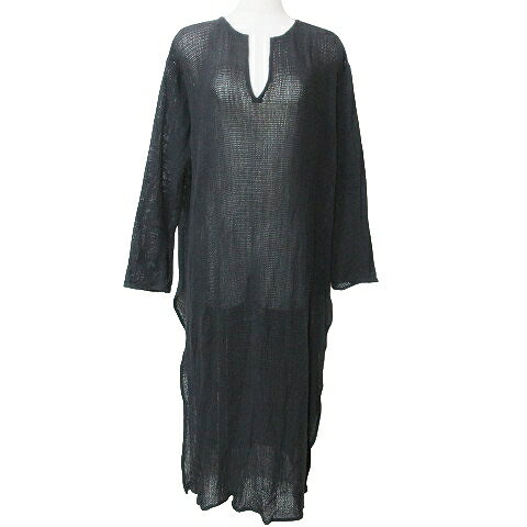 其它 - 【中古】トゥデイフル TODAYFUL 21SS メッシュ スリットドレス Mesh Slit Dress ロング ワンピース 12110304 長袖 キーネック インド綿 38 M相当 黒 ブラック X レディース 【ベクトル 古着】 250723