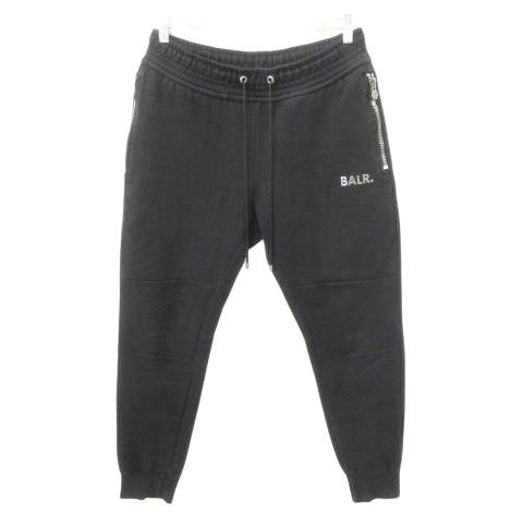【中古】BALR. ボーラー スウェット ジョガー パンツ ロゴ ウエストゴム 薄手 Mサイズ 黒 ブラック ■MET1 メンズ 【ベクトル 古着】 250724