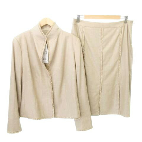 【中古】未使用品 エスカーダ ESCADA タグ付き スカート スーツ フリンジ スリット ウール混 無地 薄手 44 約Lサイズ ベージュ レディース 【ベクトル 古着】 250803 【中古】未使用品 エスカーダ ESCADA タグ付き スカート スーツ フリンジ スリット ウール混 無地 薄手 44 約Lサイズ ベージュ レディース 【ベクトル 古着】 250803