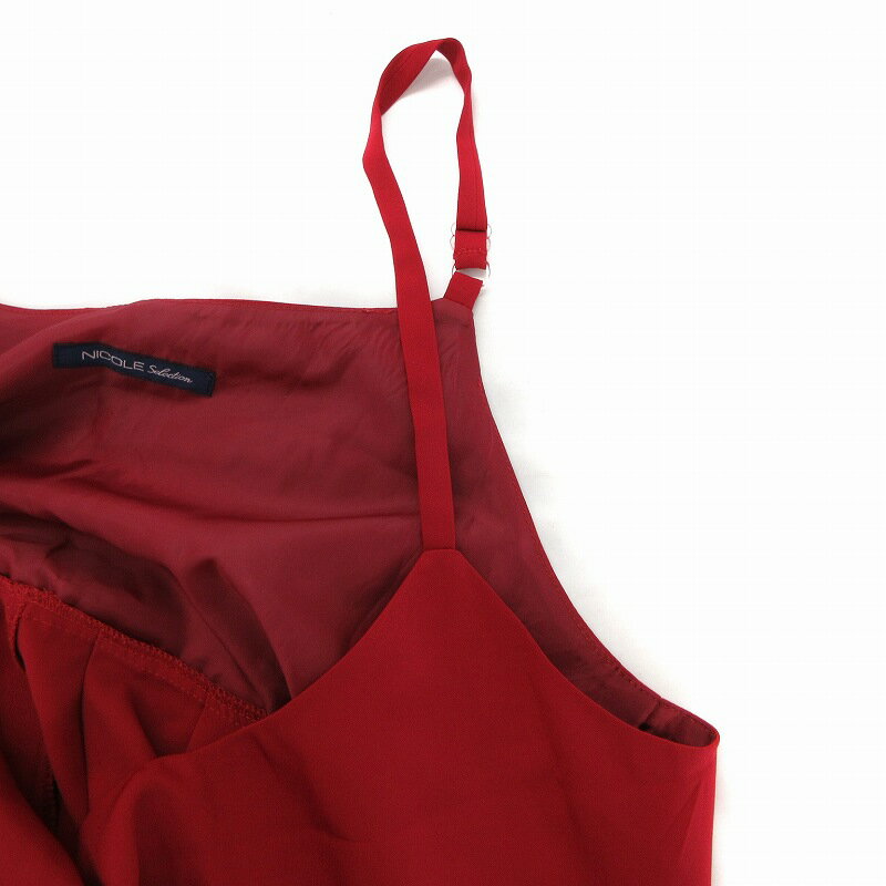 【中古】ニコル セレクション NICOLE Selection オーバーオール サロペット ノースリーブ 38 赤 レッド /JS レディース 【ベクトル 古着】 250812