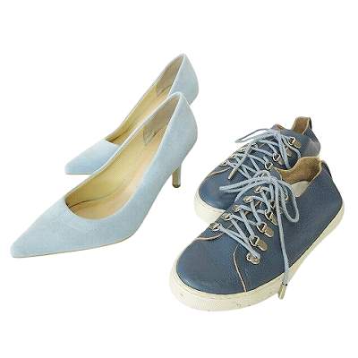 【中古】小さいサイズ レディースシューズ 2点セット パンプス レザー スニーカー 35、22cm 青 ブルー レディース 【ベクトル 古着】 250820