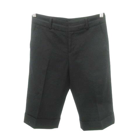 【中古】23区 オンワード樫山 美品 カシミヤ ウール ハーフ ショート パンツ 無地 厚手 36 約Sサイズ 黒 ブラック ■YHS3 レディース 【ベクトル 古着】 250909