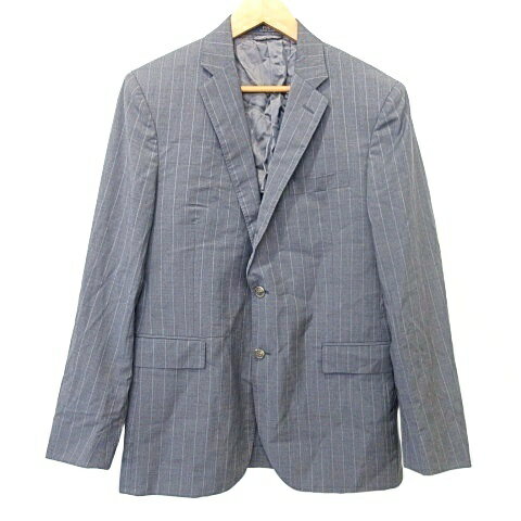 【中古】ポロ ラルフローレン POLO RALPH LAUREN 3B テーラードジャケット 段返り 背抜き カスタムフィット ピンストライプ 39R 170/94A グレー ■YHS5 A1010 メンズ 【ベクトル 古着】 251010
