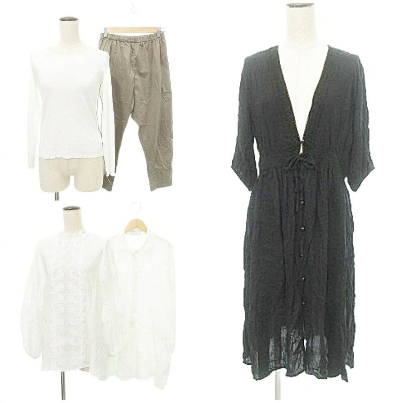 【中古】ベルシュカ Bershka 他 5点セット おまとめ シャツ ブラウス ワンピース チュニック パンツ ワ..