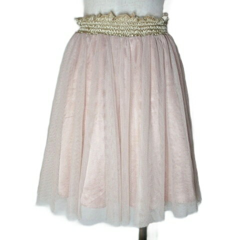 【中古】ジルスチュアート JILL STUART ミニスカート チュール フレア 2 M相当 ベージュ ピンク ■YHS6 /X レディース 【ベクトル 古着】 251013