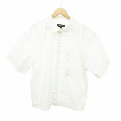 【中古】エンタイアスタジオ entire studio 美品 半袖 シャツ ブラウス コットン Mサイズ 白 ホワイト ..