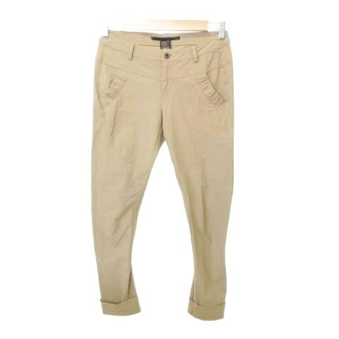 【中古】ソブ sov. ダブスタ ストレッチ パンツ ロールアップ 無地 薄手 38 約Mサイズ ベージュ ■YHS8 【ベクトル 古着】 251024