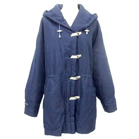 【中古】アトリエサブ ATELIER SAB フード コート アウター 裏地キルティング 紺 ネイビー A1119 レデ..