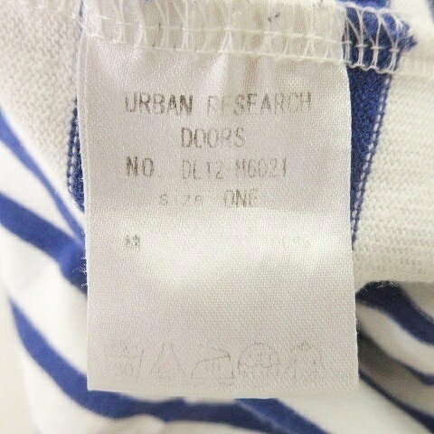 【中古】アーバンリサーチ ドアーズ URBAN RESEARCH DOORS 半袖 ボーダー カットソー チュニック ワンサイズ 白 ブルー ■GY99 レディース 【ベクトル 古着】 260111