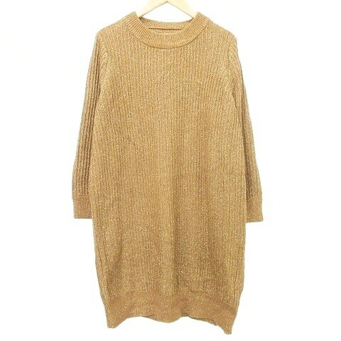 【中古】ザラ ZARA ラメニット チュニック セーター Mサイズ 茶 ブラウン ■GY99 レディース 【ベクトル 古着】 260113