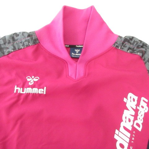 【中古】ヒュンメル hummel スポーツウェア カットソー 長袖 ロゴ 薄手 Lサイズ ピンク ■GY99 メンズ 【ベクトル 古着】 260120